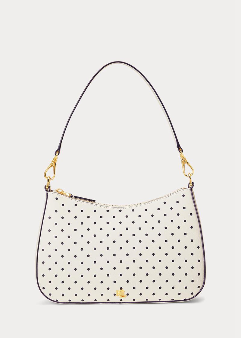 Bolso Lauren Mujer Polka-Dot Cuero Medium Danni Chile Blancas PKRQT-1340